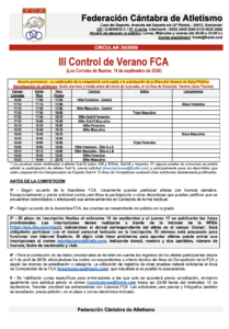 III Control de Verano FCA