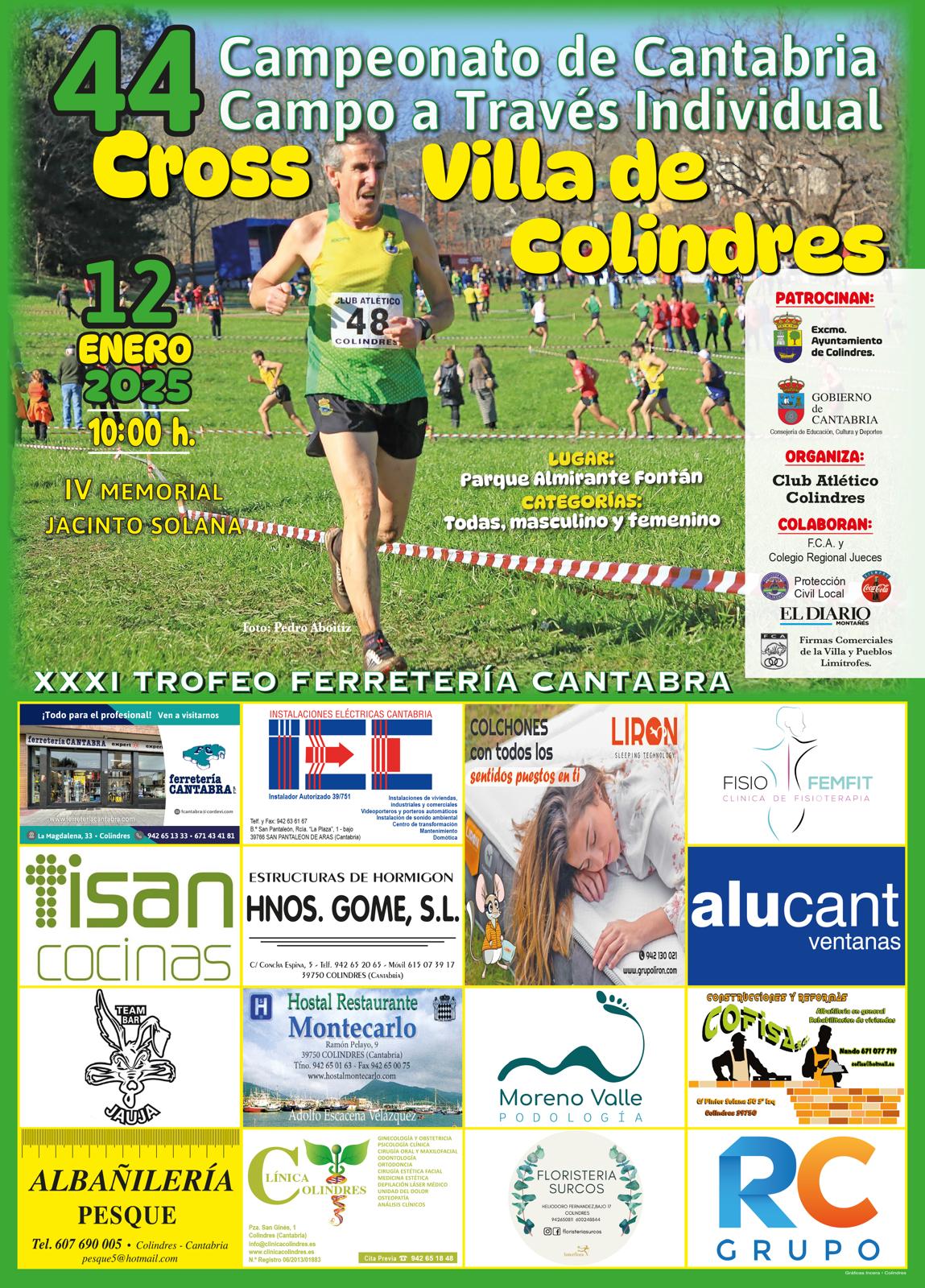 XLIV Cross 'Villa de Colindres' / Campeonato de Cantabria de Campo a Través Individual (Absoluto, Sub23, Sub20, Sub18 y Sub16) @ Colindres, Cantabria